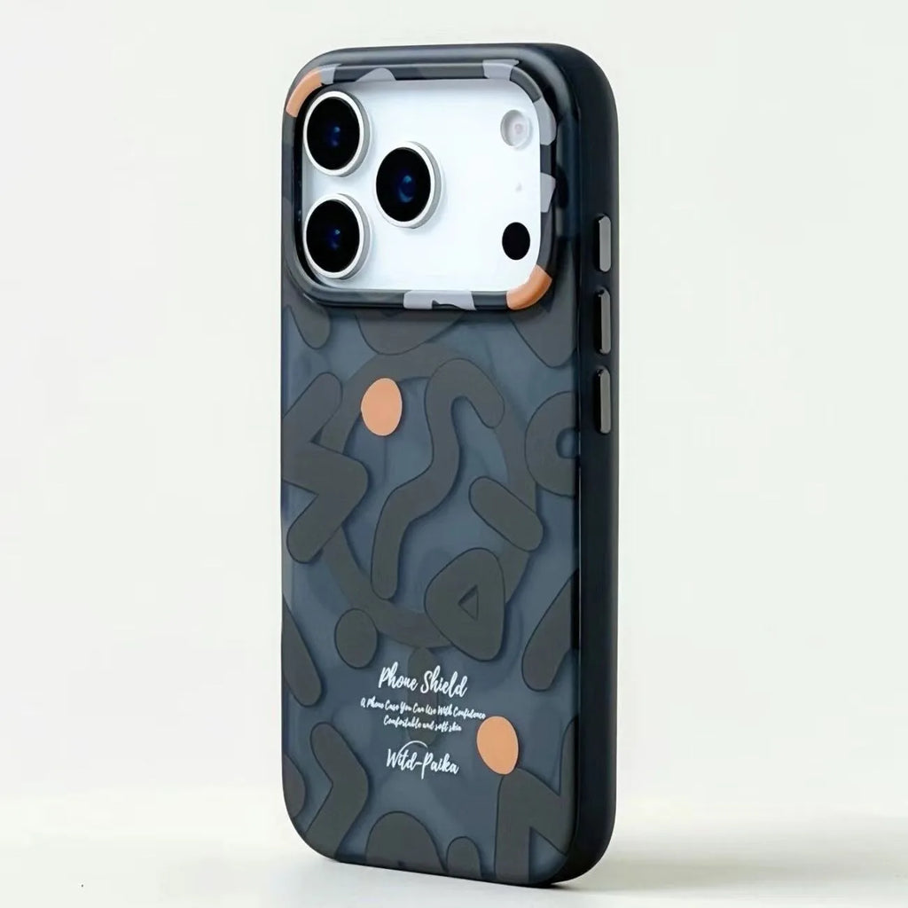 Creative Doodle Magnetic Wireless Charging Case for iPhone 17 Air 16 15 14 13 12 Pro Max 11 Matte Shockproof for Magsafe Cover
