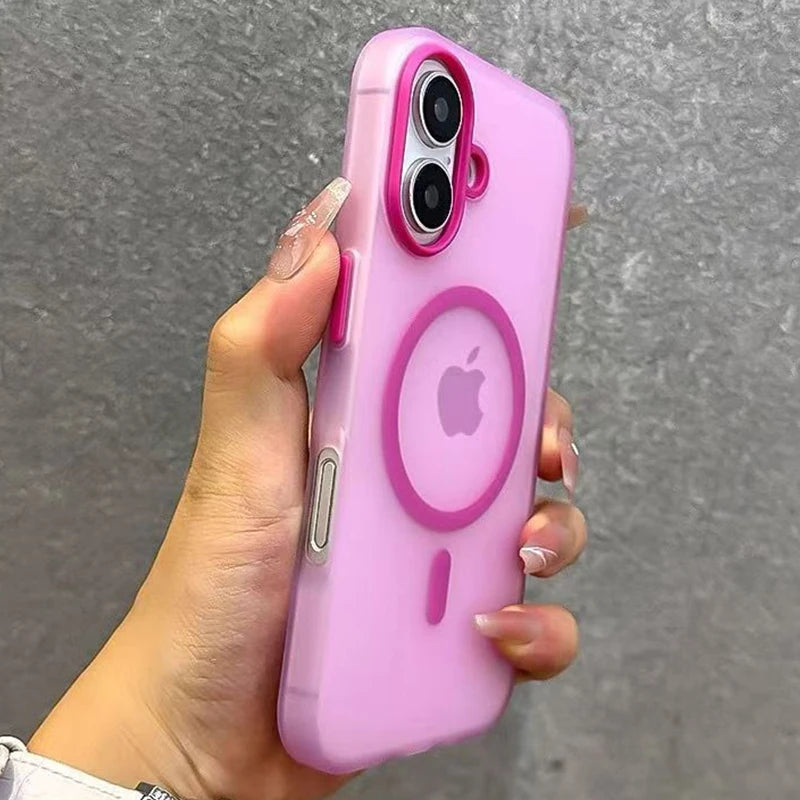 Matte Candy Magnetic Wireless Charge Transparent Case For iPhone 17 Pro 16 15 14 13 12 Pro Max For Magsafe Shockproof Soft Cover