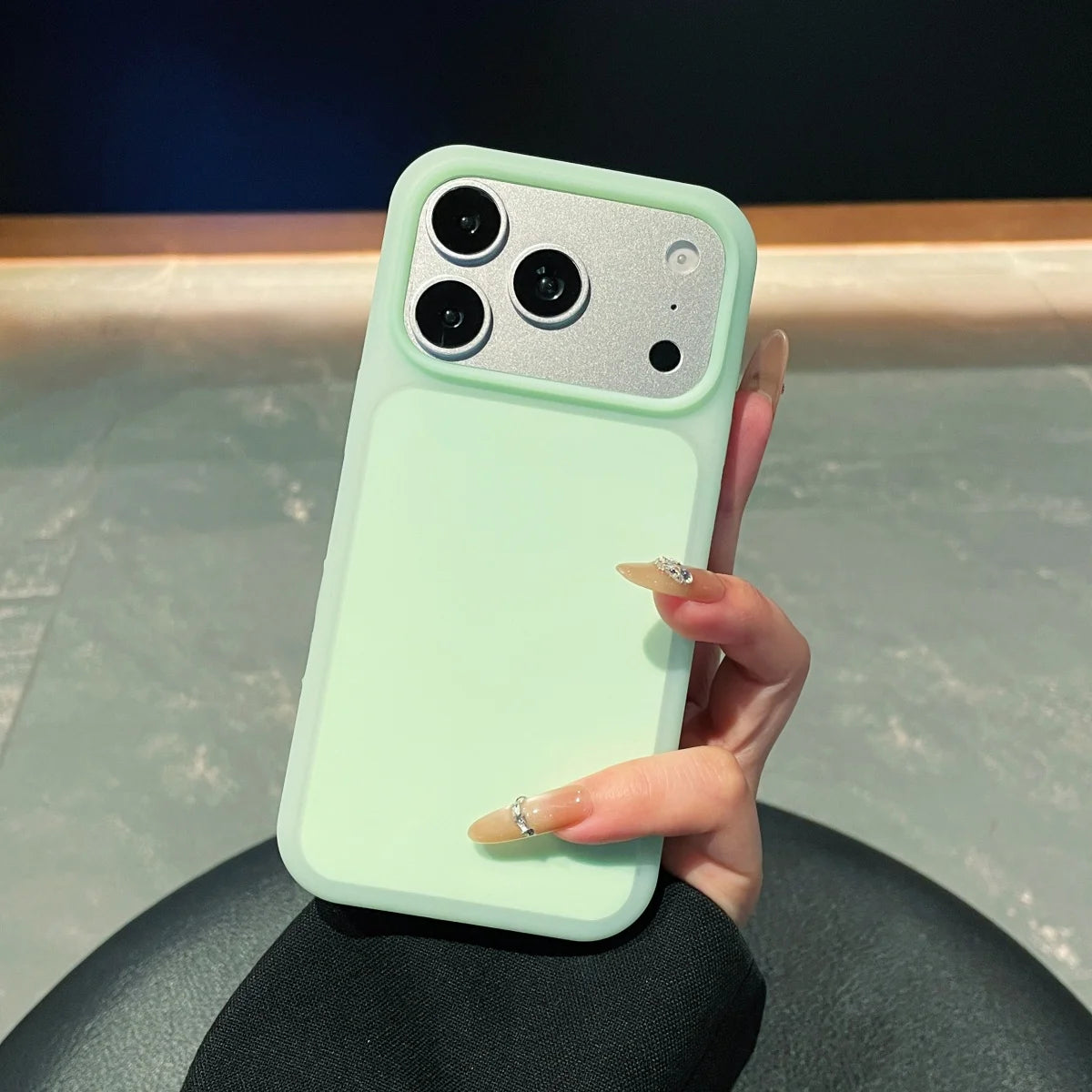 2in1 Cute Jelly Silicone Shockproof Phone Case For Apple iPhone 17 16 15 Pro Max Solid Color Ice Mist Non-Slip Shockproof Cover