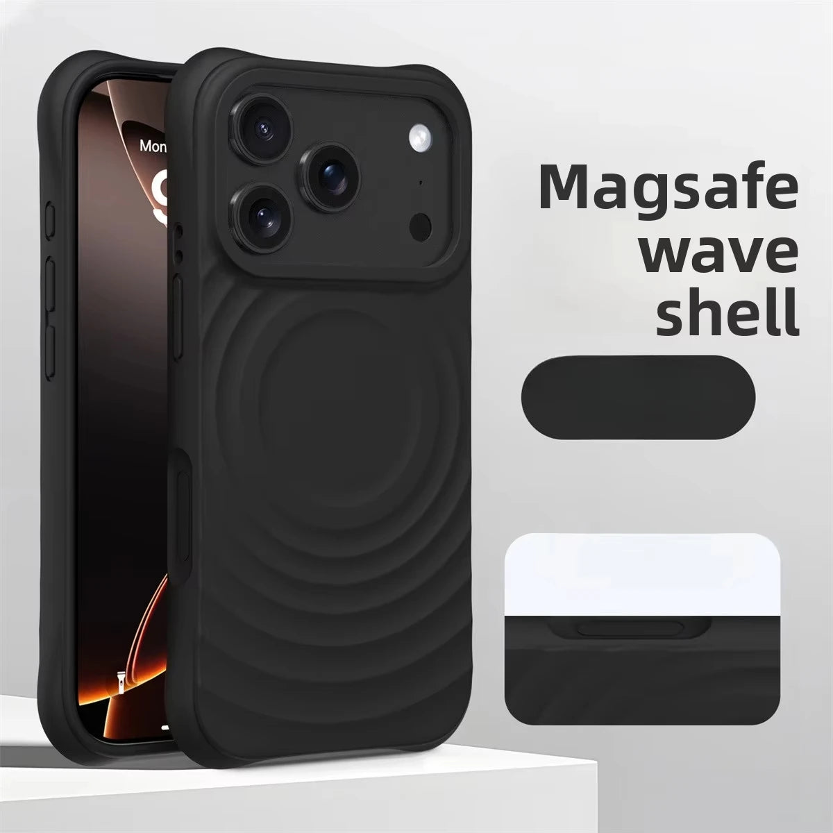 Water Ripple Silicone For Magsafe Wireless Charge Magnetic Phone Case For iPhone Air 17 16 15 14 13Pro Max Soft Shockproof Cover