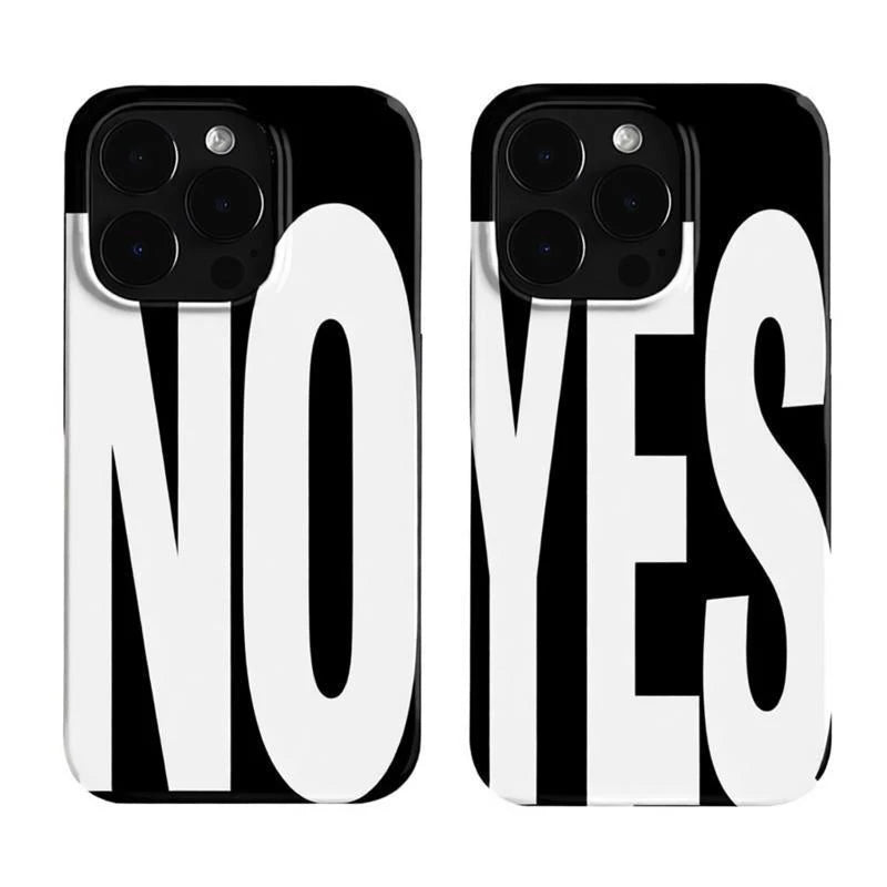 YES NO Simple Pure Phone Case For iPhone 17 16 15 14 13 12 Pro Max Mini 11 XR SE XS 8 7 Plus Air ProMax Cover