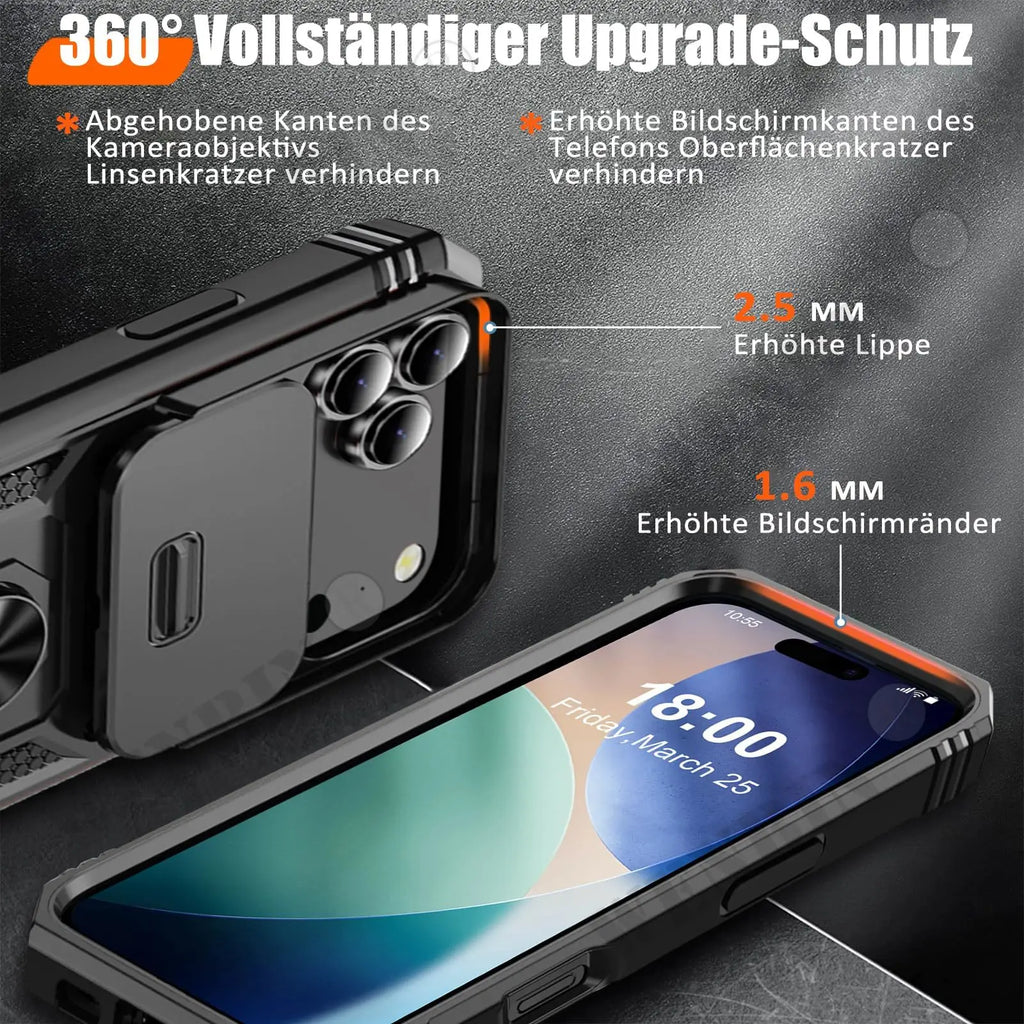 Case For iPhone 17 Pro Max 16 15 14 13 12 11 Pro Max Mini Plus 17e 16e Heavy Duty with Camera 360 Degree Kickstand Cover
