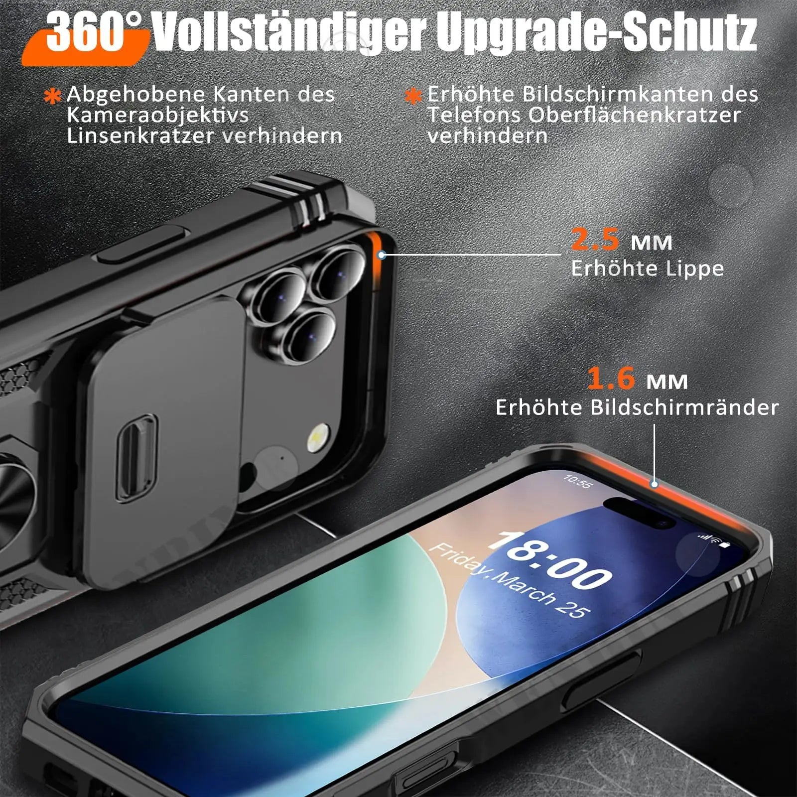 Case For iPhone 17 Pro Max 16 15 14 13 12 11 Pro Max Mini Plus 17e 16e Heavy Duty with Camera 360 Degree Kickstand Cover