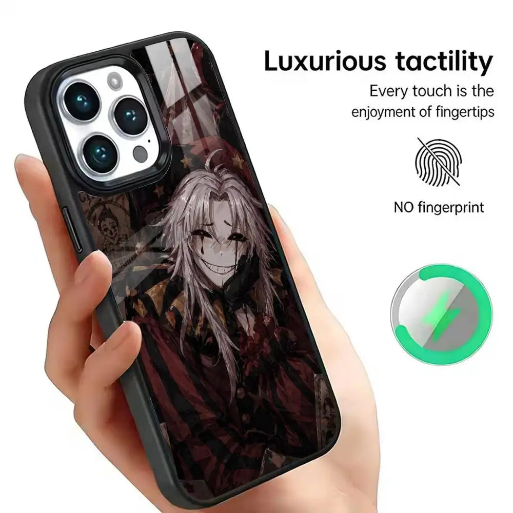 The F-Freaks-Pierrot Circus Clown Gothic Wireless charging phone case compatible with iPhone 17/16/15/14/13/12/11