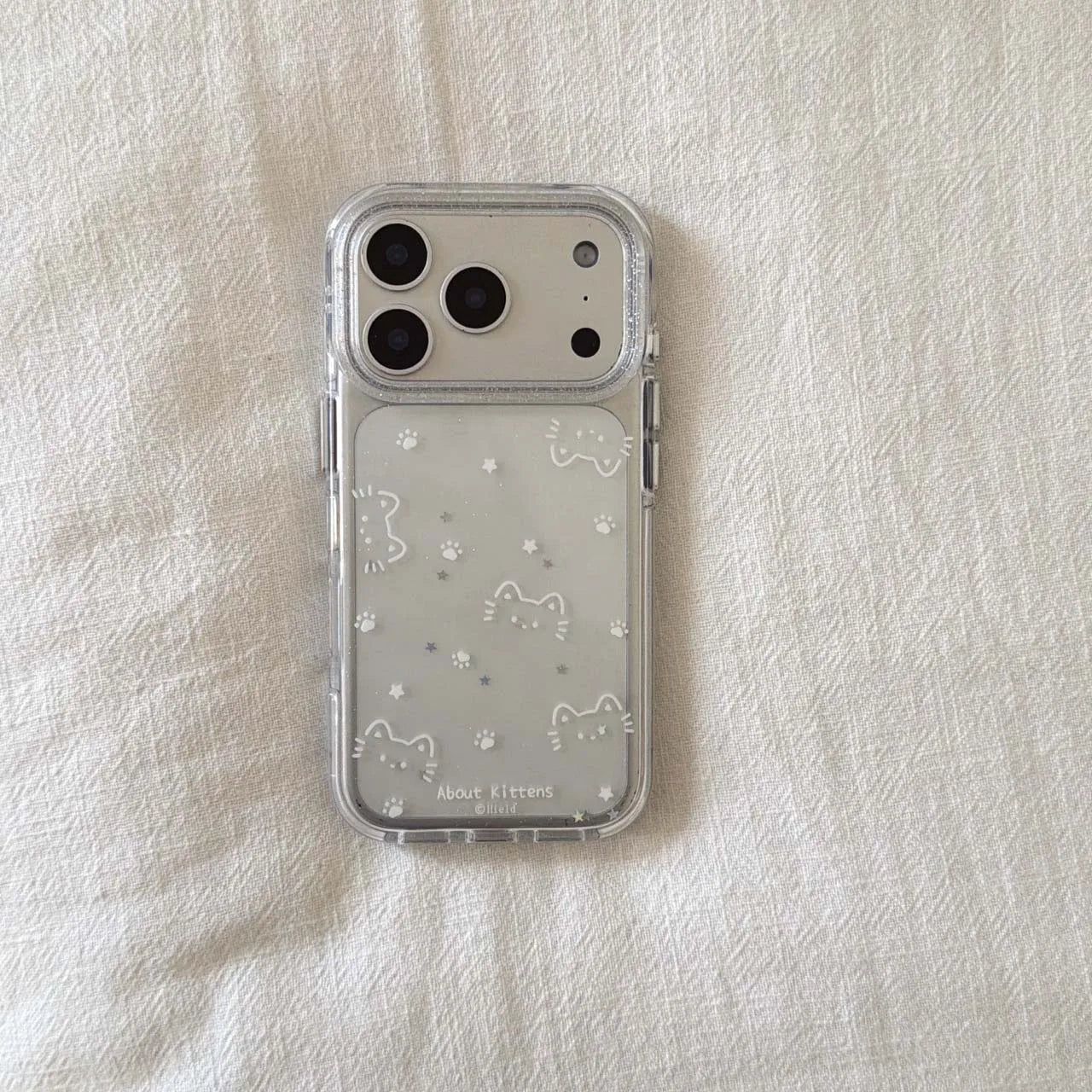 Cute cat line shiny stars paw print ins imd back cover for iphone 17 14 15 promax 13 16 pro max phone case bacelet capa