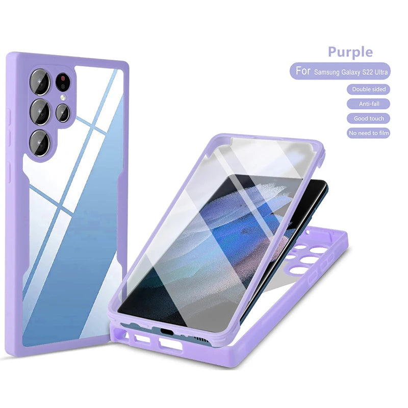 360 Full Cover For Samsung Galaxy A71 A51 4G A21S A20 A30 A10S Shockproof Screen Protector Case For Samsung A12 A22 A52 A72 A02S