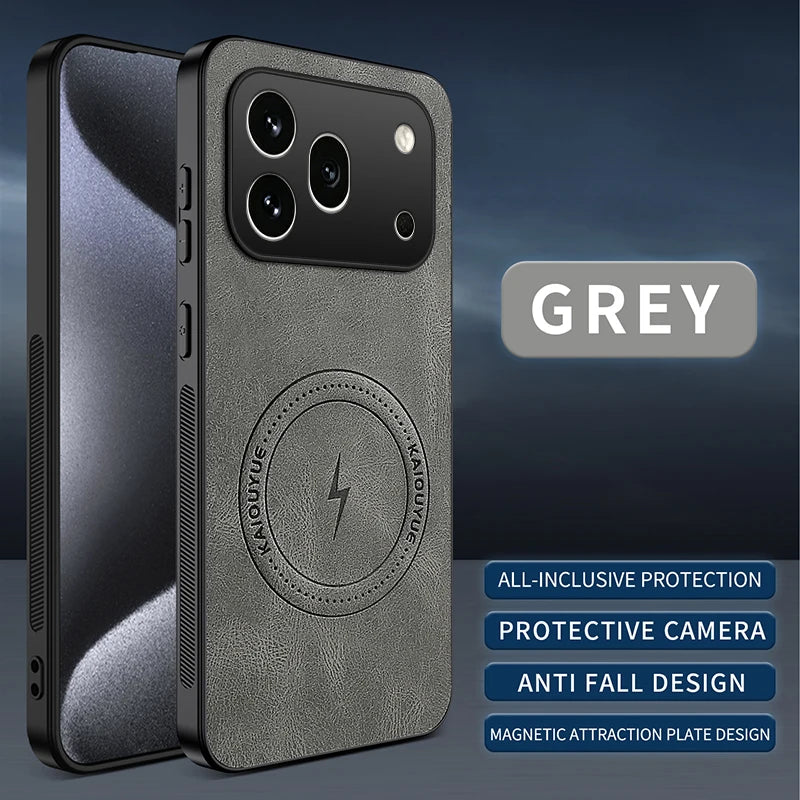 Leather Texture Wireless Charging Magnetic Case For Honor 600 Honor 600Pro 5G ShockProof Phone Cover