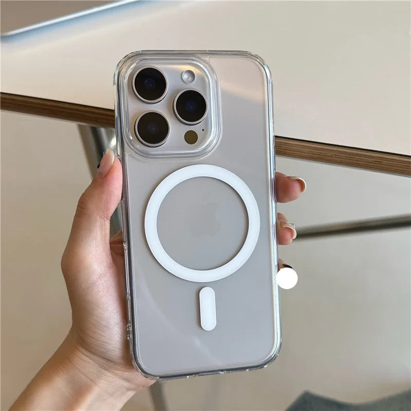 Original Touch Camera Button Clear for Magsafe Case For iPhone 17 Air 17Pro 16Pro 15 15Pro Max Wireless Charge Shockproof Cover