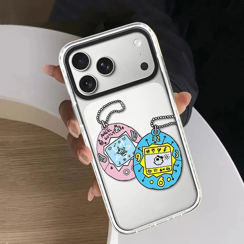 Circular Cartoon Doll White Border Magnetic Phone Case Cover for IPhone 13 14 15 16 17 Pro Max Case for IPhone Air