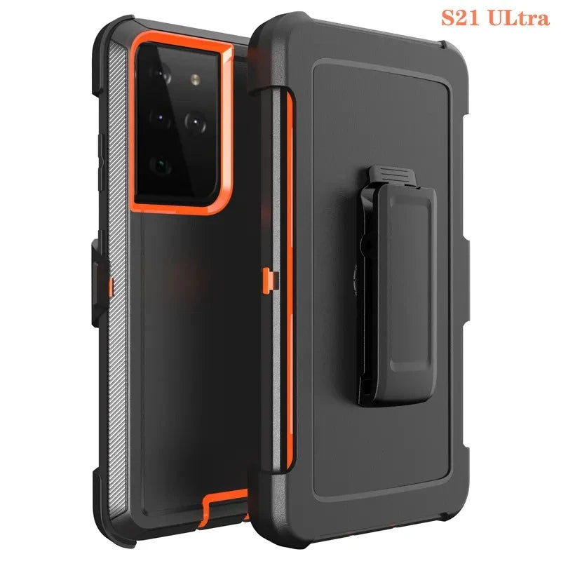 3 IN 1 For Samsung Galaxy S25 S26 ULTRA S25 S26 Plus S25 Heavy Duty Shockproof Armor +Belt CliP Phone Case