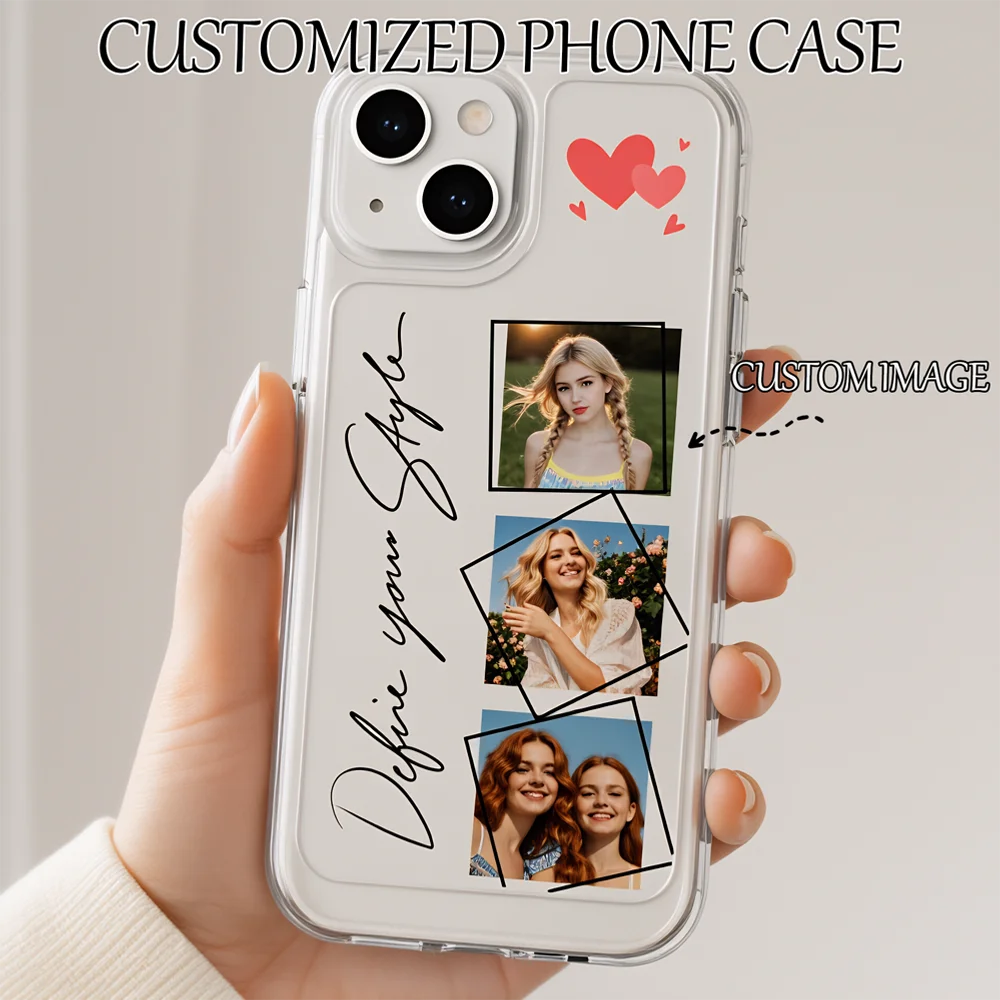 DIY Custom For iPhone 17 16 15 14 13 12 11 Pro Max Plus Mini SE XS XR Air 8 Plus Shockproof Phone Case Protective Back Cover
