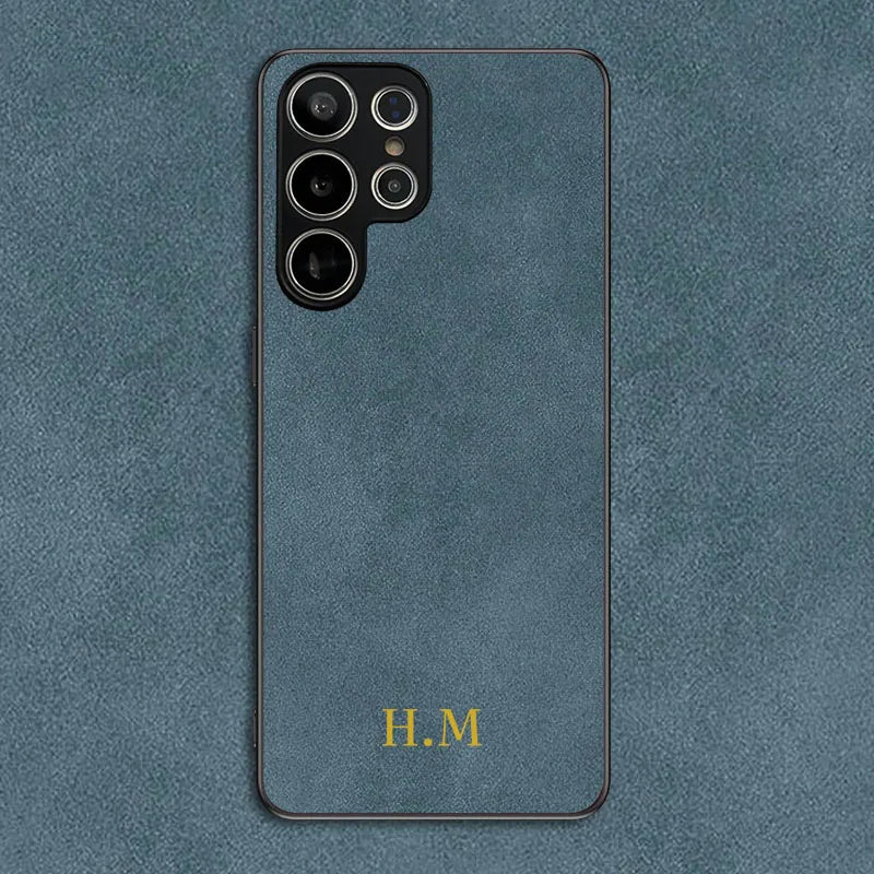 Personalise Customize Name Letter Leather Case For iPhone 16 Plus 15 14 13 12 Pro Max 11 X XR Sheepskin Cover coque funda