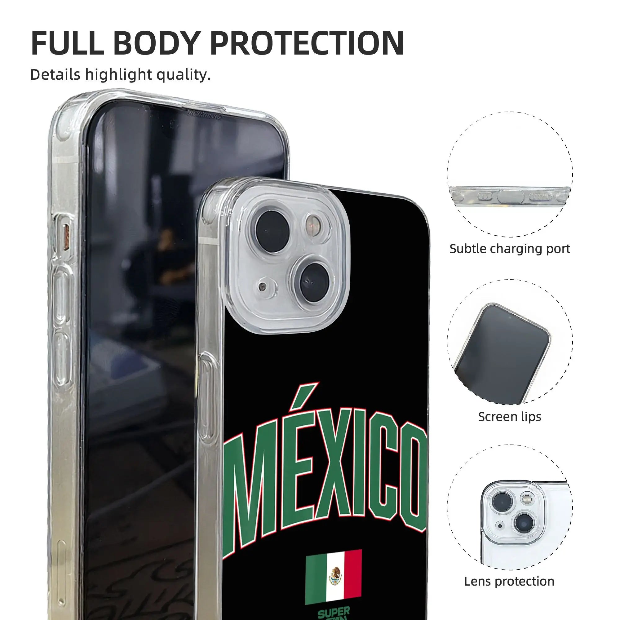 New Armor Bumper 2026 Mexico Soccer Fan Football aesthetic Phone Case for IPhone 17 16 15 14 13 12 11 Cover