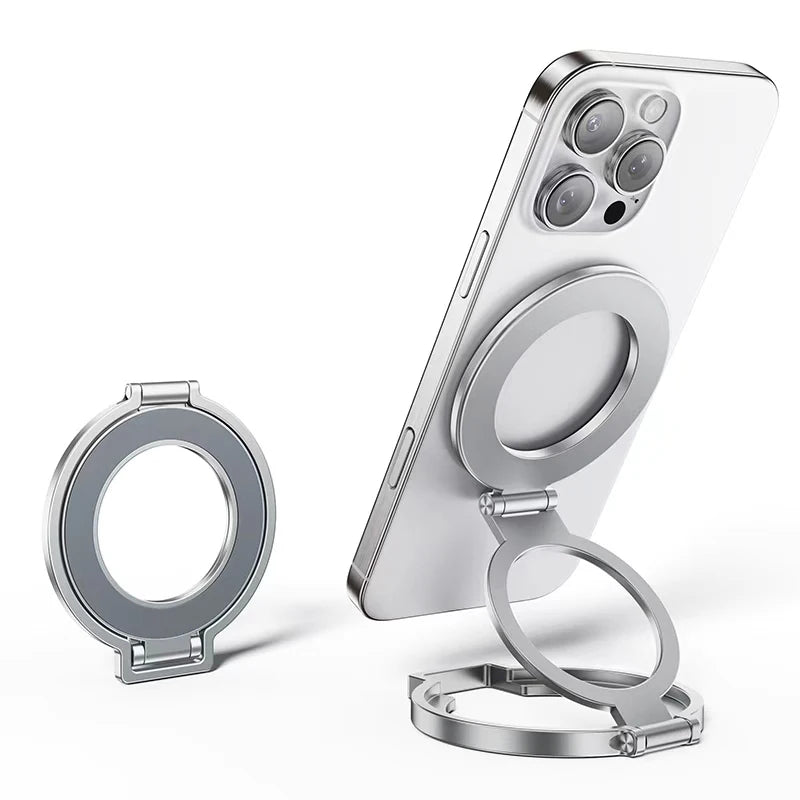 2 in 1  360° Rotation Magnetic Finger Ring Phone Holder Aluminum Alloy Foldable  For iPhone 17 16 15 14 13 12 Pro Max