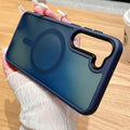 Matte Clear Phone Cases For Samsung Galaxy S24 S23 S22 Ultra Plus S21 For Magsafe Magnetic Wireless Charge Frosted Bumper Cover