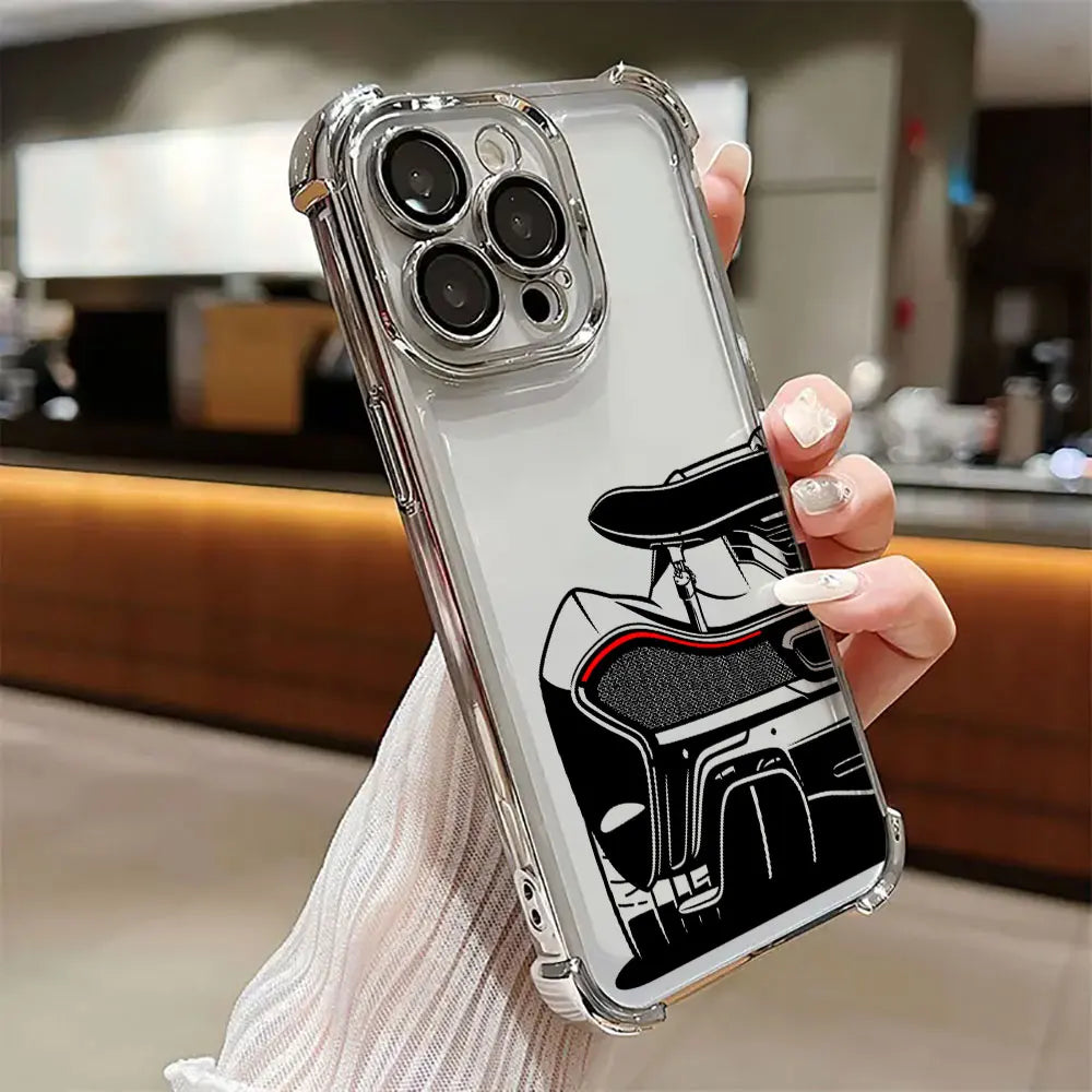 Cool Line Sports Car Male Love Phone Case for iPhone 17E 11 13 15 16 17 Pro Max 14 Plus 17Air 16E Pro 12 17Pro Soft Clear Cover