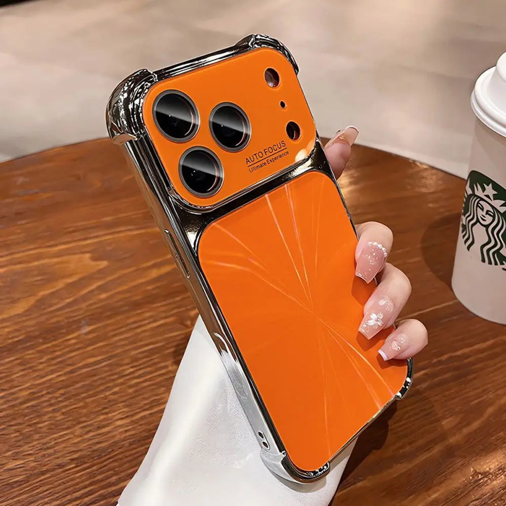 Luxury Plating Bumper Aurora Laser Case for iPhone 17 16 15 14 13 Pro Max Shockproof Airbag Cover for iPhone 14 15 16 Pro Max