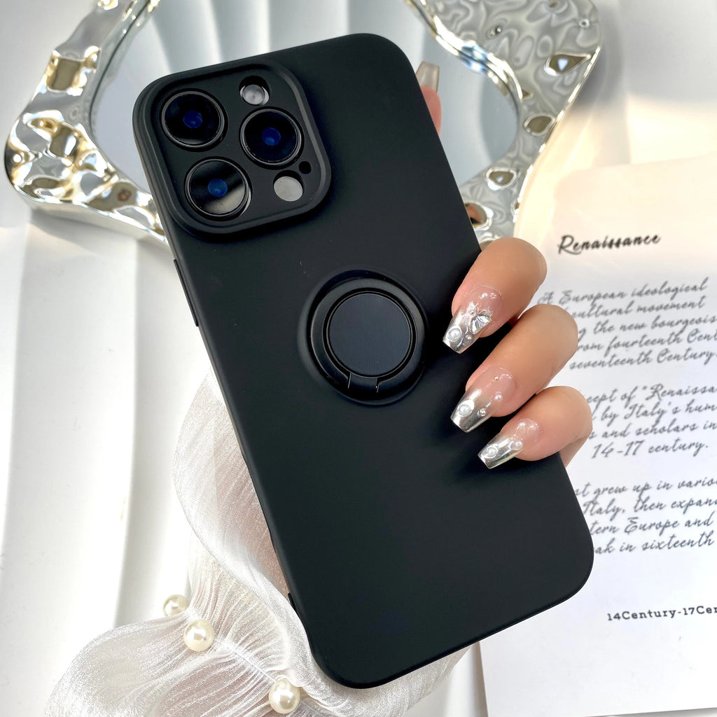 Original Liquid Silicone Magnetic With Ring Holder Phone Case For iPhone 11 12 13 14 15 16 17 Air Pro Max Plus Shockproof Cover