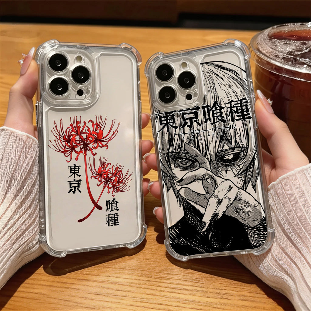 Anime Cool Tokyo Ghoul Phone Case For iPhone 17 16e 16 15 14 13 12 11 Mini Air Pro Max XR XSMax 7 8 Plus Anti Fall Transparent