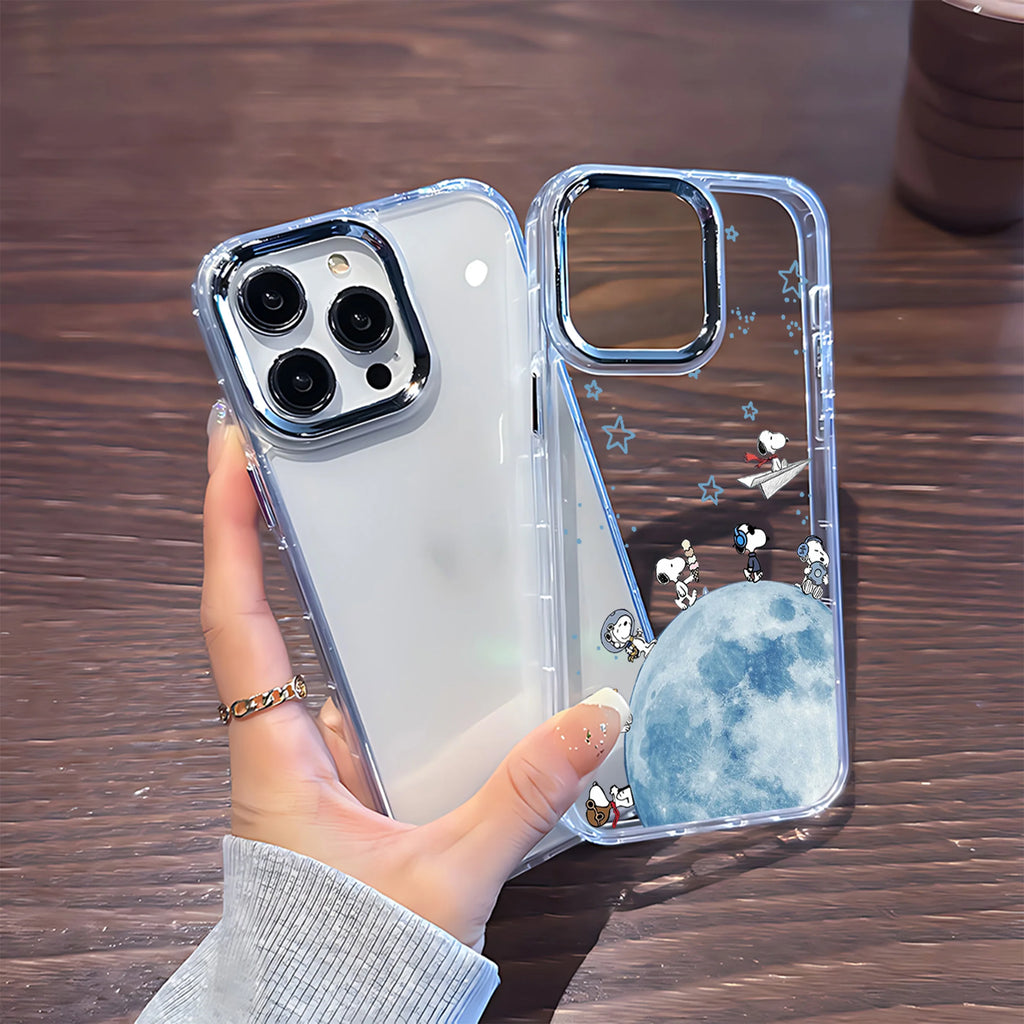 Cute Anime S-Snoopys Phone Case For iPhone 17 16e 16 15 14 13 12 11 mini Pro Max X XR XSMAX 8 7 Air Plus Transparent Soft Cover