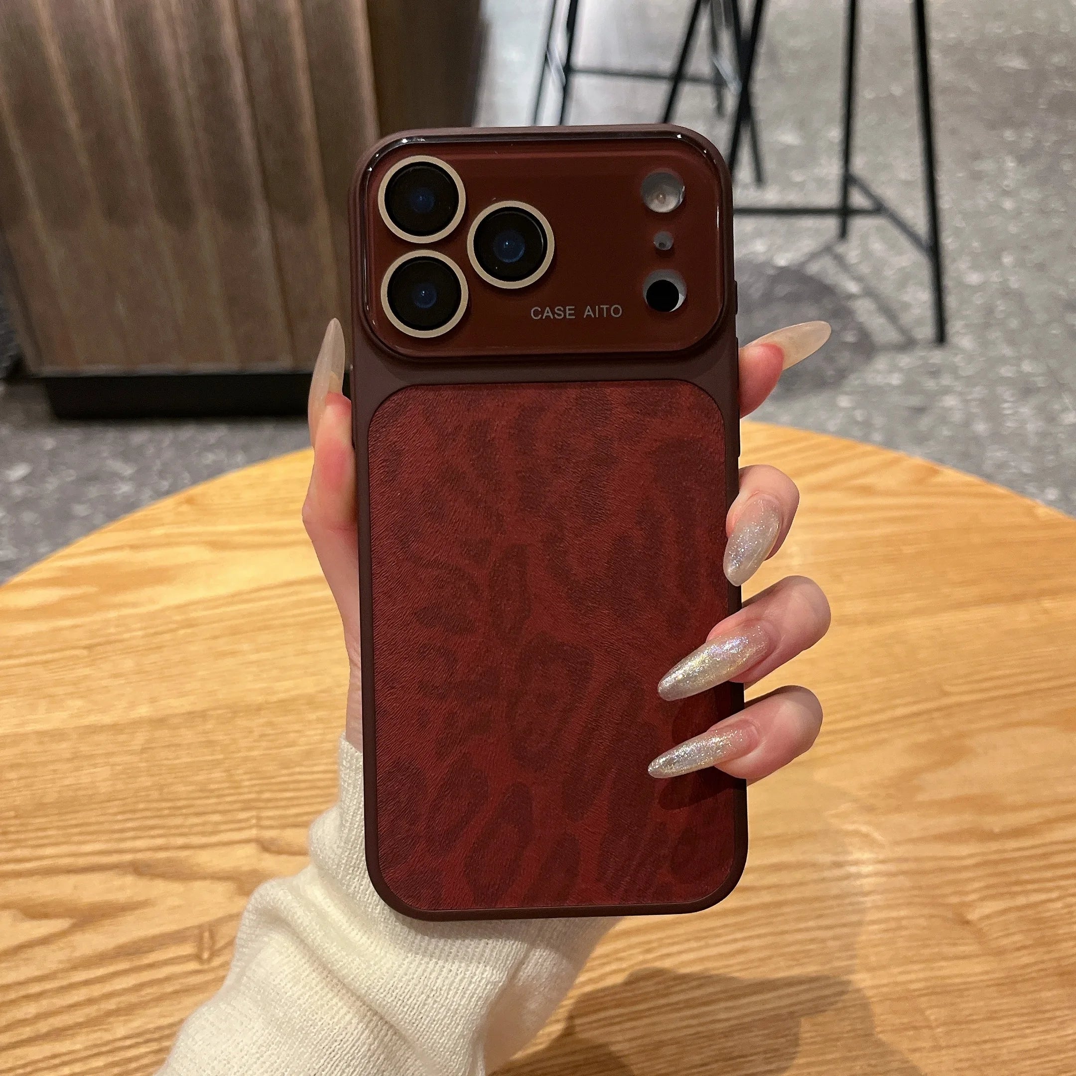 Luxury Leopard Print  Leather Texture Phone Case For iPhone 17 Air 16 15 14 Pro Max 13 Cool Matte Shockproof Bumper Cover Funda