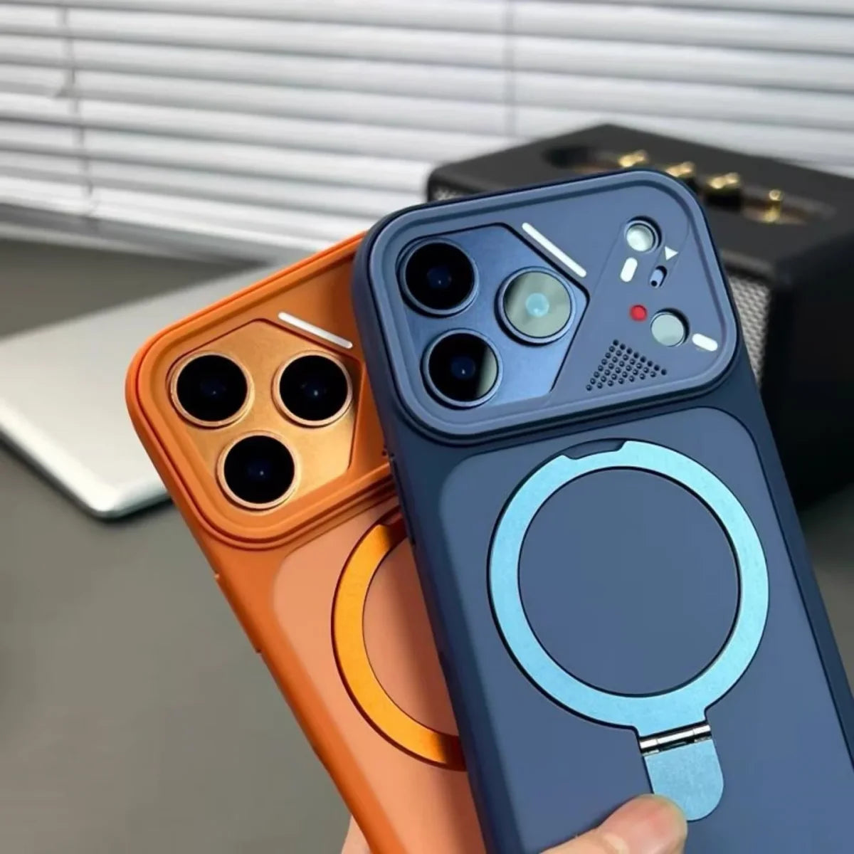 Luxury Metal Ring Bracket For Magsafe Magnetic Phone Case For iPhone 17 Air 16 E 15 14 13 12 11 Pro Max Plus Matte Bumper Cover
