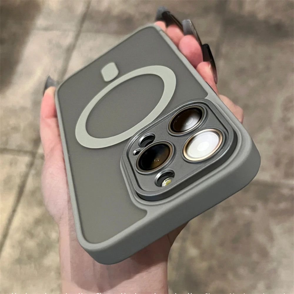 Matte for Magsafe Magnetic Phone Case for iPhone 17 16 13 15 11 Pro Max 12 14 Plus Wireless Charge Camera Protector Bumper Cover