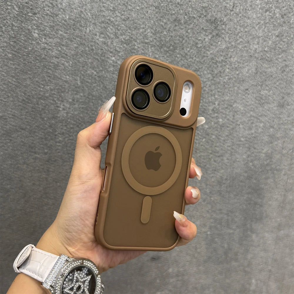 Luxury Magnetic Translucent Bumper Case For iPhone 17 16 15 14 13 12 Pro Max 16 Plus 17Pro 17 Air For Magsafe Matte Armor Cover