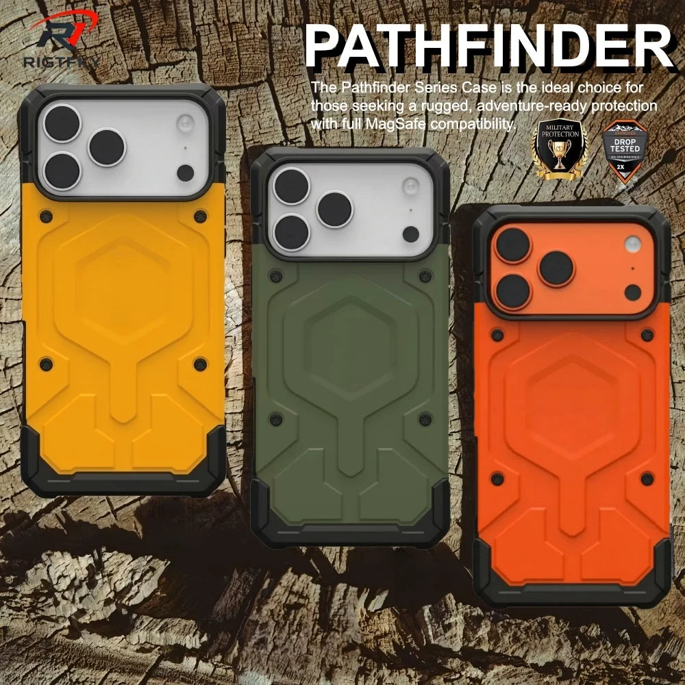 Luxury Military Shockproof Armor Magnetic Phone Case For Iphone 17 Pro Max Air 16 15 14 13 12Pro MagSafe Rugged Protective Cover