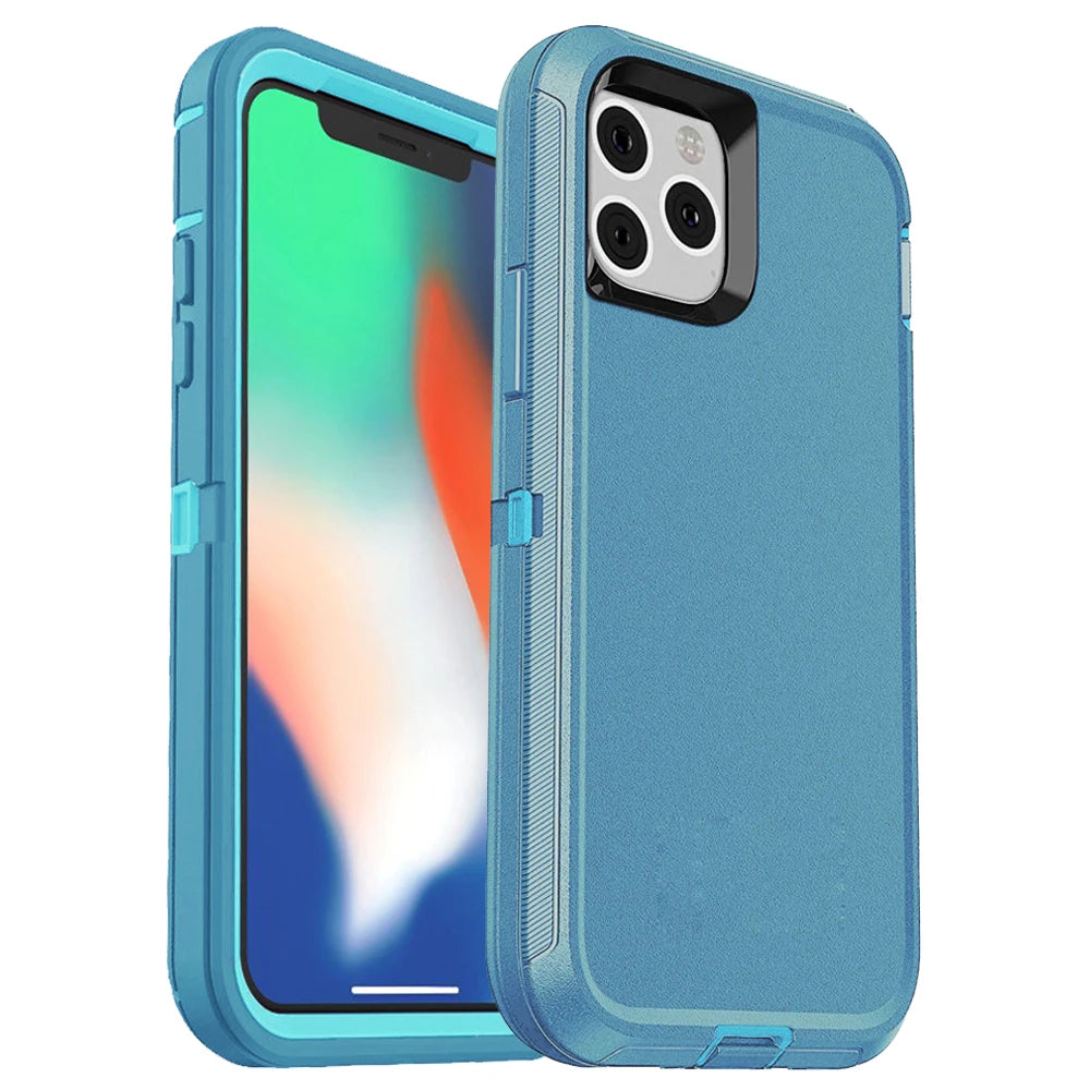 3 in1 For iPhone 15 14 Plus 13 12 11 Pro Max XS Max Shockproof Defend Case Cover+Belt Clip Heavy Duty Case For iPhone 7 8 Plus