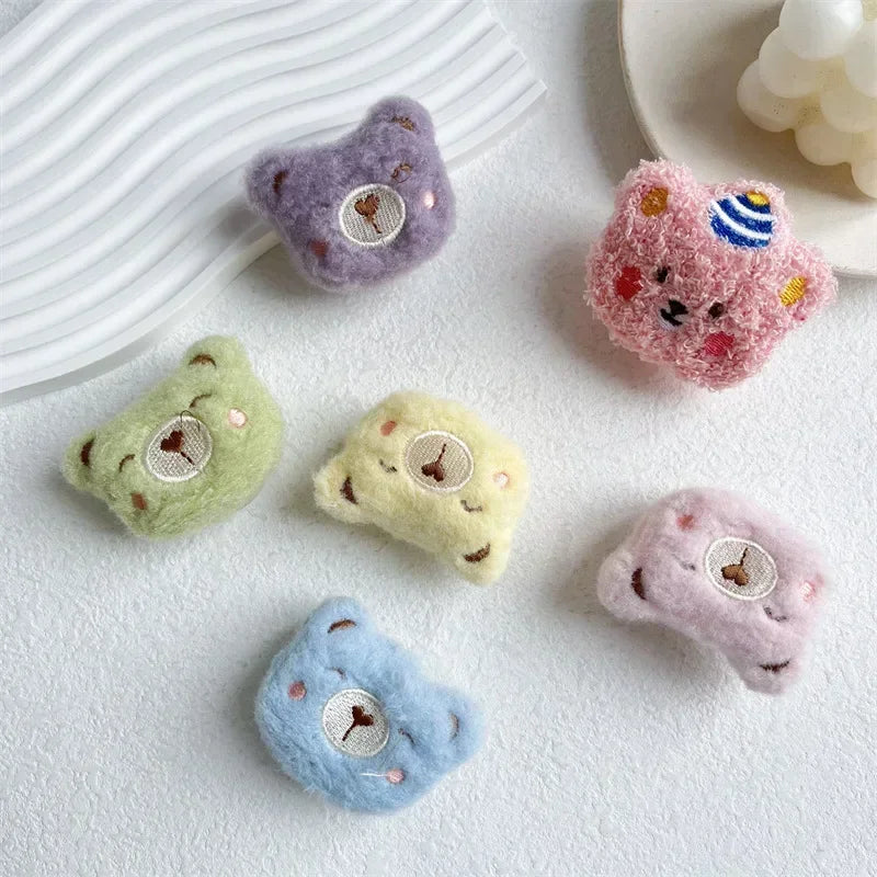 Cute Bear Fur Funny Fluffy Plush Folding Grip Phone Holder for IPhone 15 Samsung Support Tok Socket Pocket Finger Griptok Stand