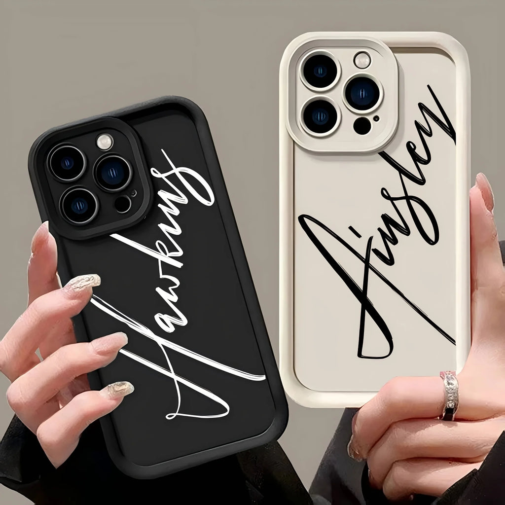 Custom Text Case For iPhone 17 Air 16 15 14 13 12 11 Pro Max SE 2020 2022 XS XR 7 8 Plus Print Your Signature Silicone Soft Case