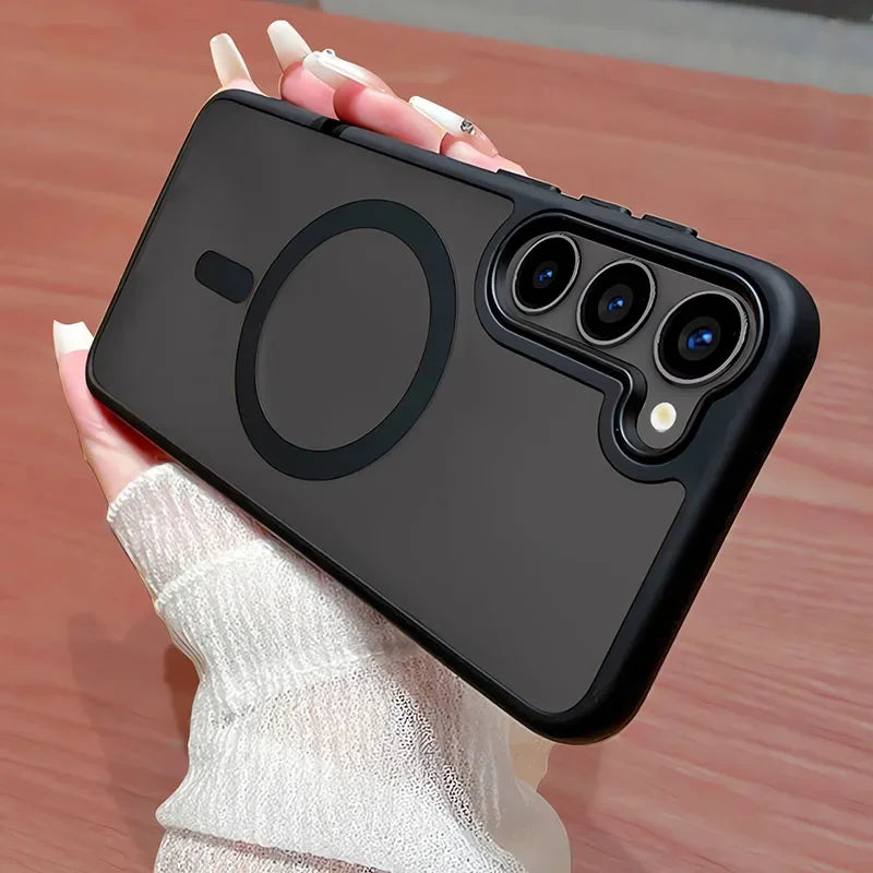 For Magsafe Translucent Case For Samsung Galaxy S26 S25 Edge S24 Ultra S23 S22+ FE Shockproof Magnetic Wireless Charging Cover