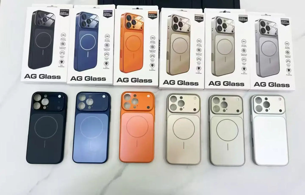 New Luxury frosted glass material shockproof magnetic protective cover for iPhone 17 Air 17 16 15 14 13 Pro Max phone case
