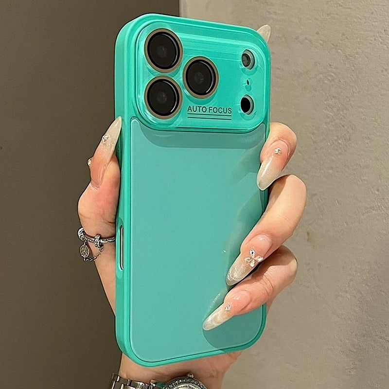 Luxury Tempered Glass Phone Case For iPhone 11 12 13 14 15 16 17 Pro Max Candy Shockproof Bumper Back Cases Cover