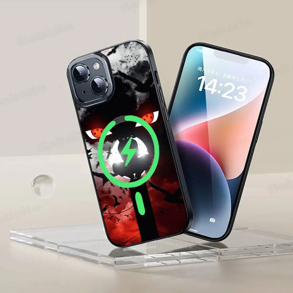 Classic Anime U-Uchiha Itachi Black For Magsafe Magnetic Phone Case For iPhone 16 15 17 Pro Max 11 12 13 14 Plus Cover