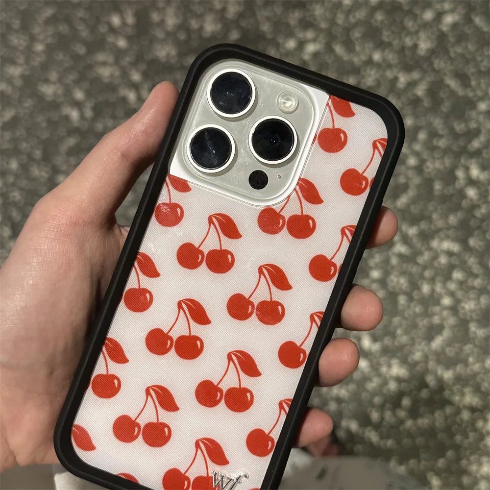 Wildflower Bluebelle Dreams Cherry Phone Case For iPhone 17 16Pro Max 15plus 14 12 13 Lila Moss Dreamy Hearts WF 3D Poker Cover