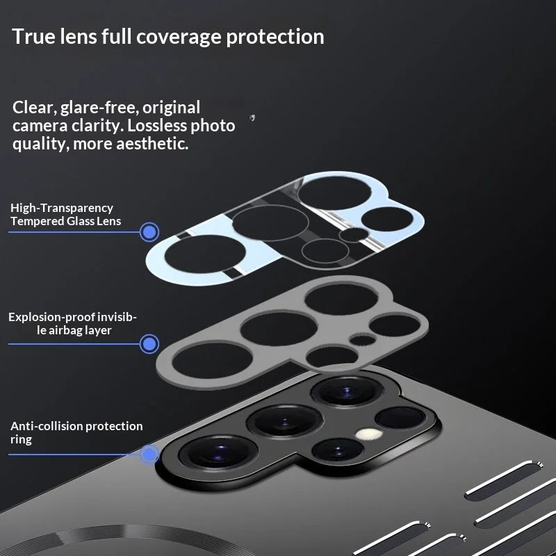 All-round Metal Magnetic Heat dissipation Case For Samsung S26 S25 Ultra Plus S25 Edge True Lens Full Coverage Protection Cover