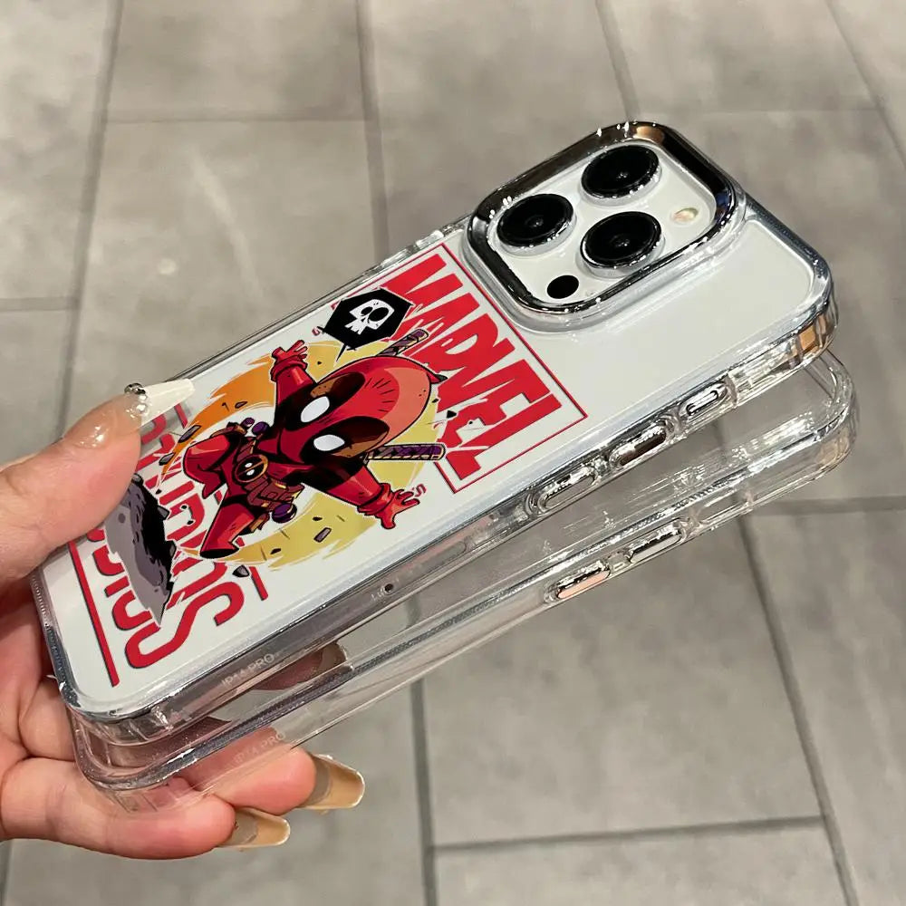 M-Marvel-l Spider Iron Man Phone Case for iPhone 13 Mini 7 8 Plus XR 12 16 14 Pro SE 11 Pro 15ProMax Luxury Matte Cover HYBXAXC