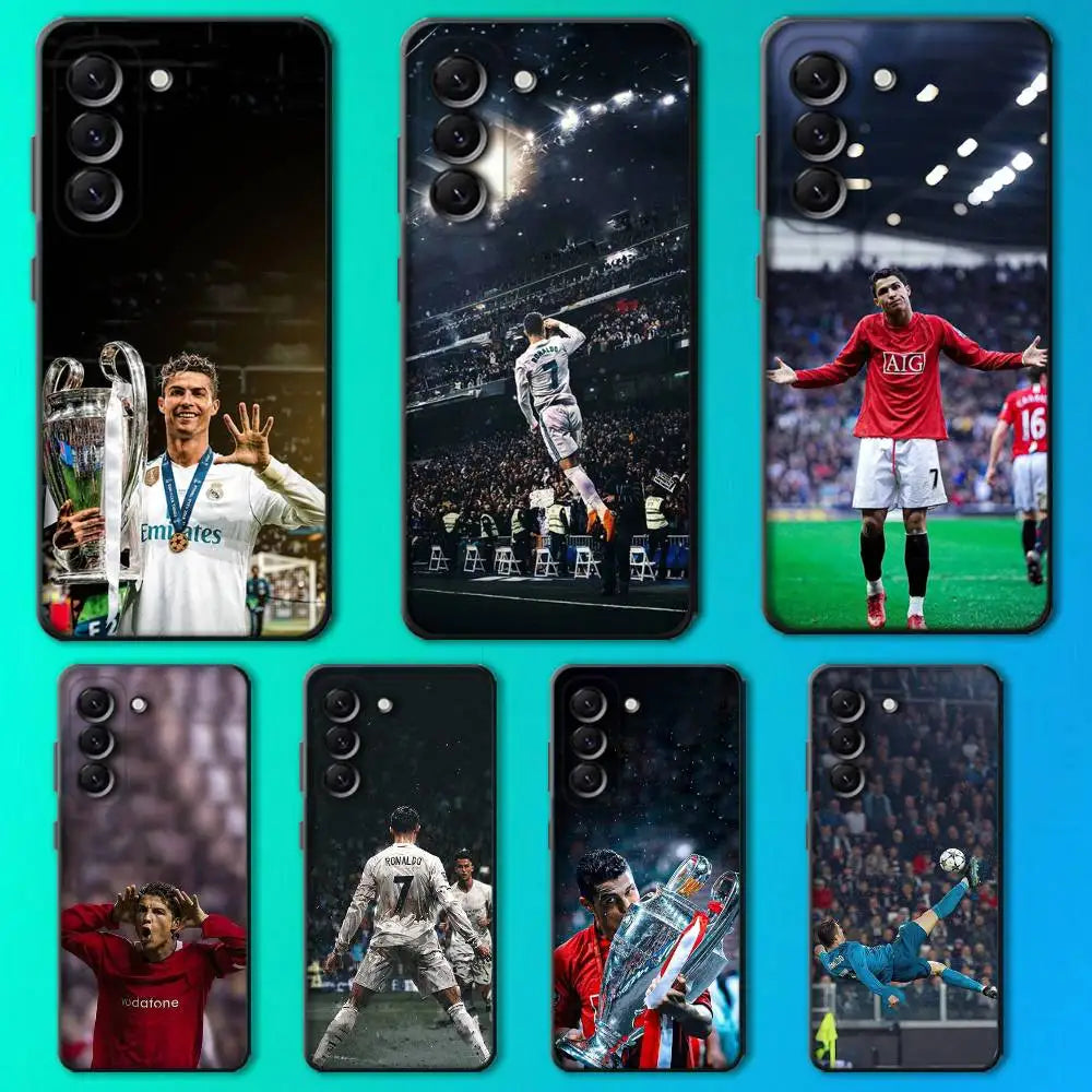 R-Ronaldo Cool CR7 football Phone Case For Samsung Galaxy A13,A21s,A22,A31,A32,A52,A53,A71,A80,Soft Black Shell
