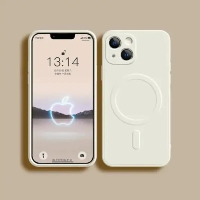 Original Liquid Silicone Case for iPhone 17 16 15 14 13 12 11 Pro Max Mini Plus 16e For Magsafe Magnetic Wireless Charge Cover