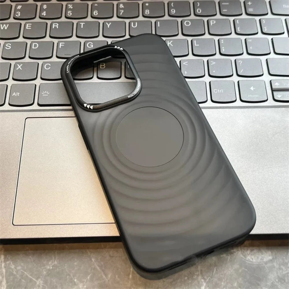 Translucent Smooth Water Ripple Hard PC Case For iPhone 17 Air 16 15 14 13 Pro Max Plus Luxury Frosted Metal Camera Matte Cover