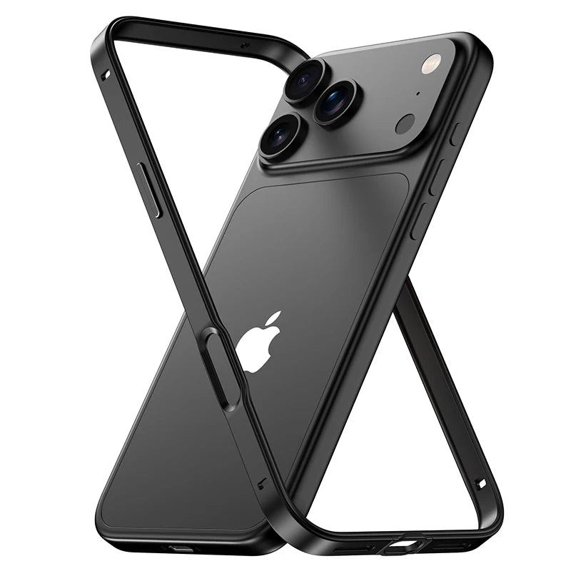 Orange Metal Silicone Bumper Case For iPhone 17 Pro Max Air 16E 16 E 15 Plus 14 13 12 17Pro iPhone17 17Promax Phone Accessories