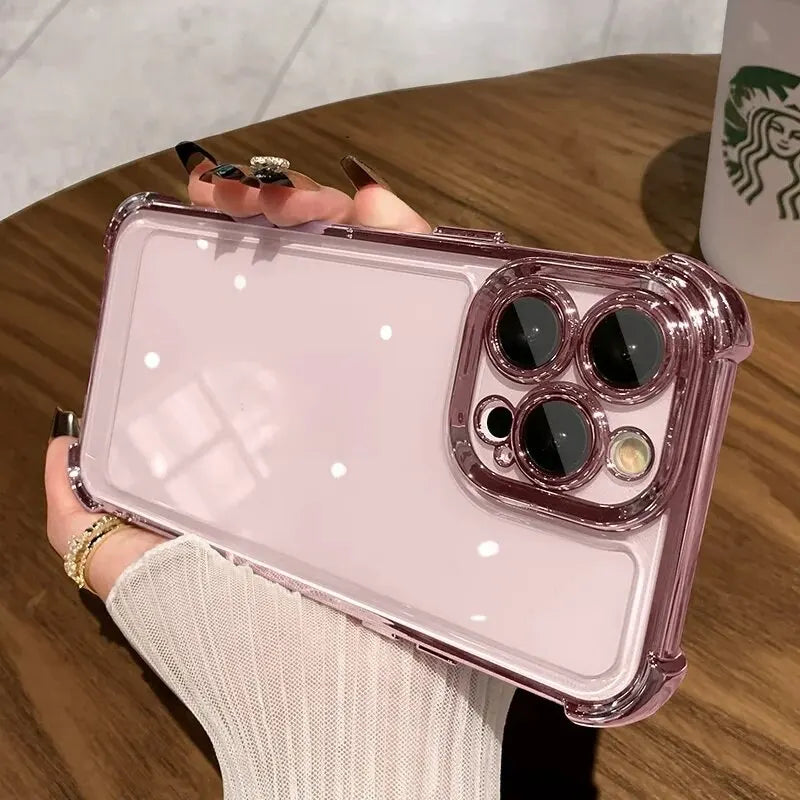 Phone Case For Xiaomi Note 15 14 13 Pro Plus 5G 12 11 4G Redmi 15C 15 14C 12C Small Flower Candy Plating Corner Clear TPU Cover