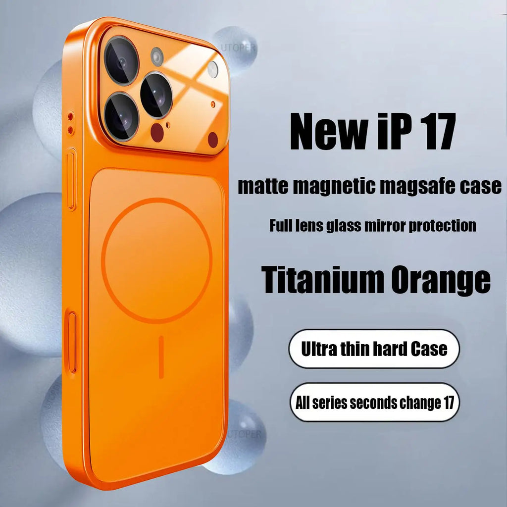 Original Glass Nano Matte Case For iPhone 17 Air 16 15 14 13 Pro Max 17Pro Magnetic For Magsafe Wireless Charging Armor Funda