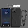 For Magsafe Magnetic Wireless Charge Case for IPhone 15 16 14 13 12 11 Pro Max Mini XR XS Plus Soft Liquid Silicone Strap Cover