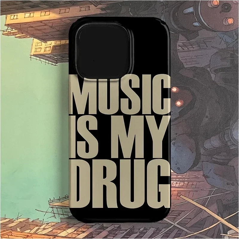 Trendy Art Love Music English Personalized Creative Phone Case For iPhone 17 Air 16 15 14 13 12 11 Pro Max 7 8 Plus MINI Cover