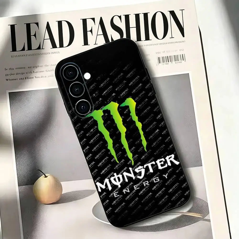 Cool-Monster Energy Phone Case Black Silicone Soft For Samsung A73,A72,A71,A70,A53,A52,A51