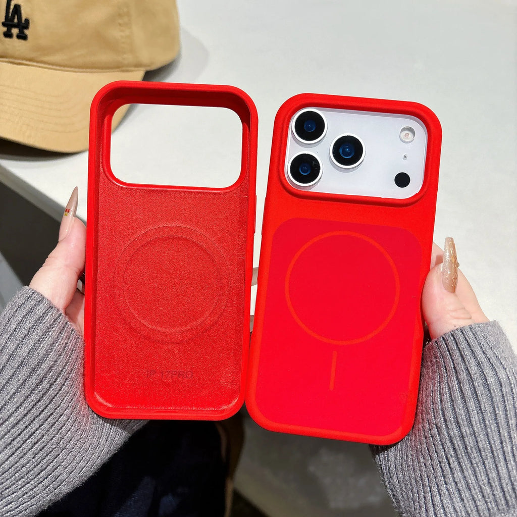 Original Silicone Bright Lucky Color Case for Apple iPhone 17 Air 16 15 14 13 Pro Max Plus Magnetic Wireless Charging Soft Cover