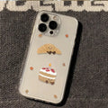 Cute Bread Toast Phone Case For iPhone 17 16 15 11 12 14 13 Pro Max Mini X XS XR 7 8 Plus SE4 17E Air Transparent Cover Fundas